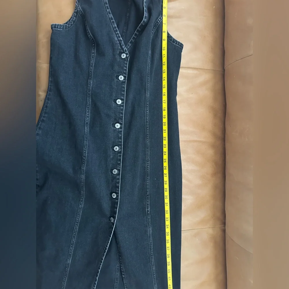 Abercrombie & Fitch Black Button-Front Midi Dress - Picture 6 of 6